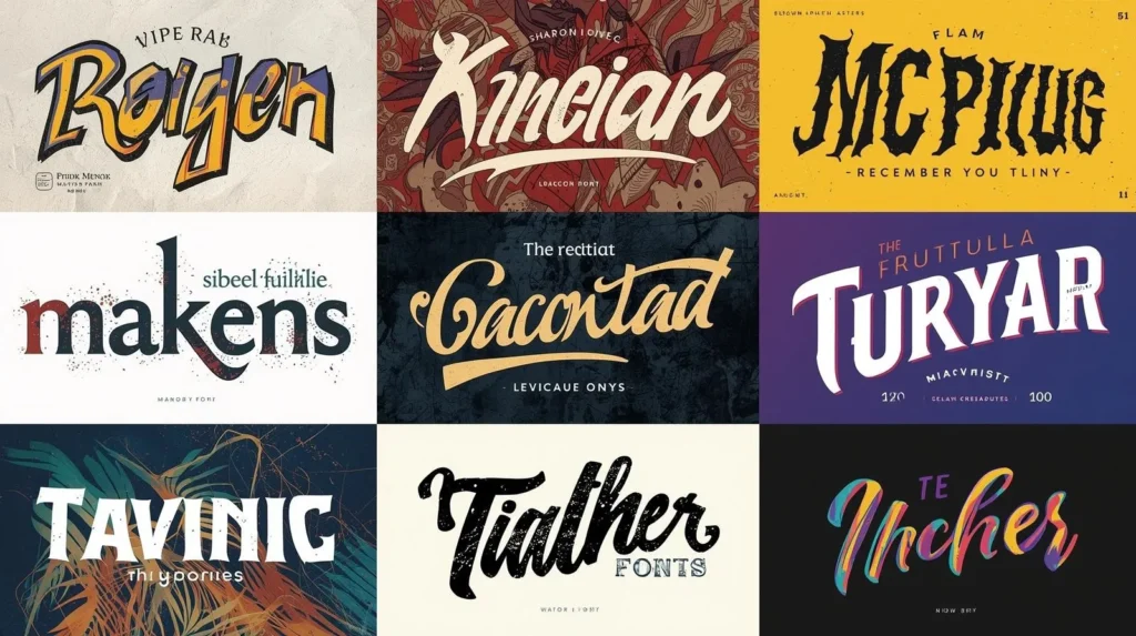 Display- und dekorative Schriftarten