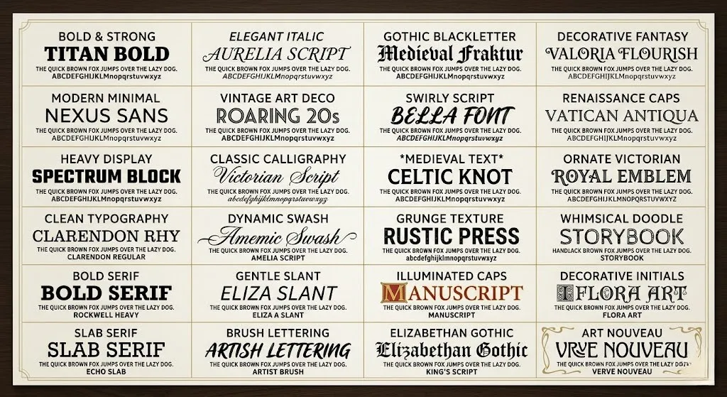 Beispiele für stylische Facebook Schriftarten