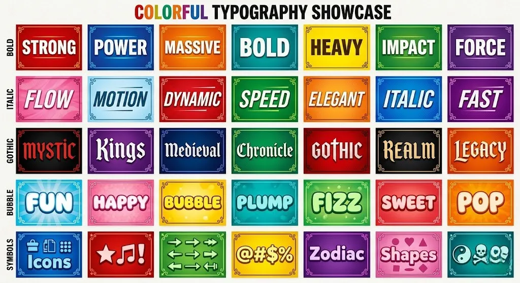 Beispiele für verschiedene Schriftgenerator Stile