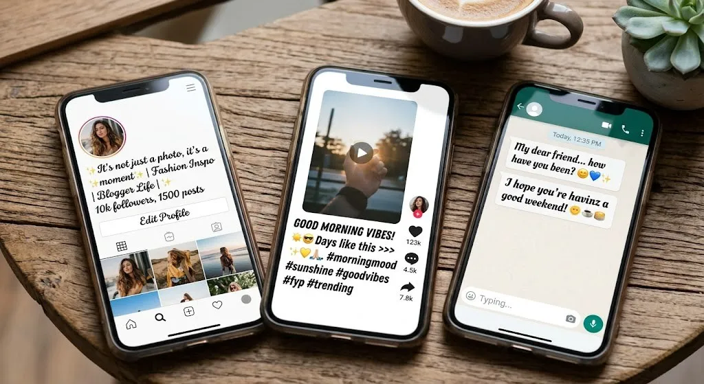Schriftgenerator Nutzung auf Social Media Plattformen