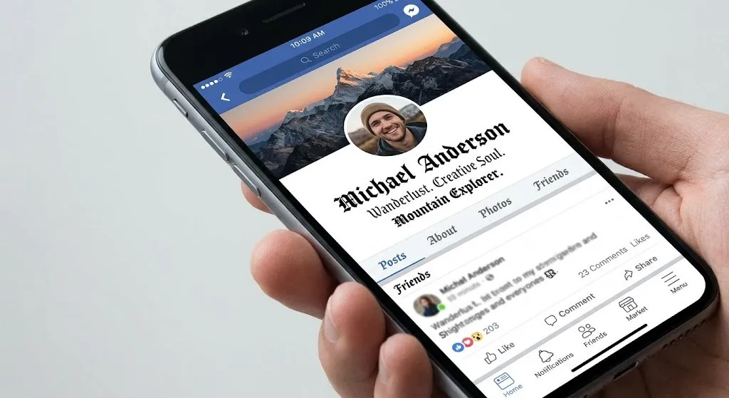 Stylische Facebook Namens Schriftarten Beispiel Profil