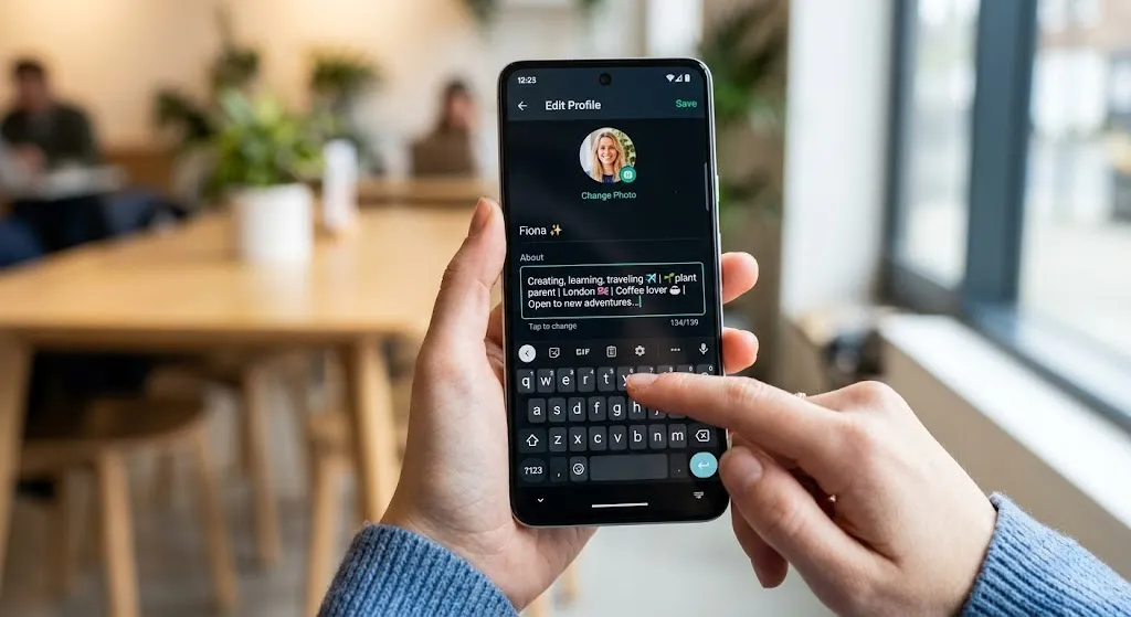 WhatsApp Profil Bio bearbeiten Beispiel