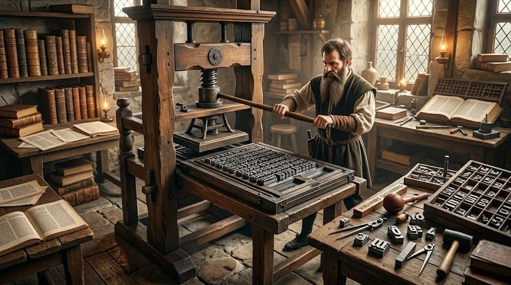 Die physischen Wurzeln Gutenberg und der Bleisatz