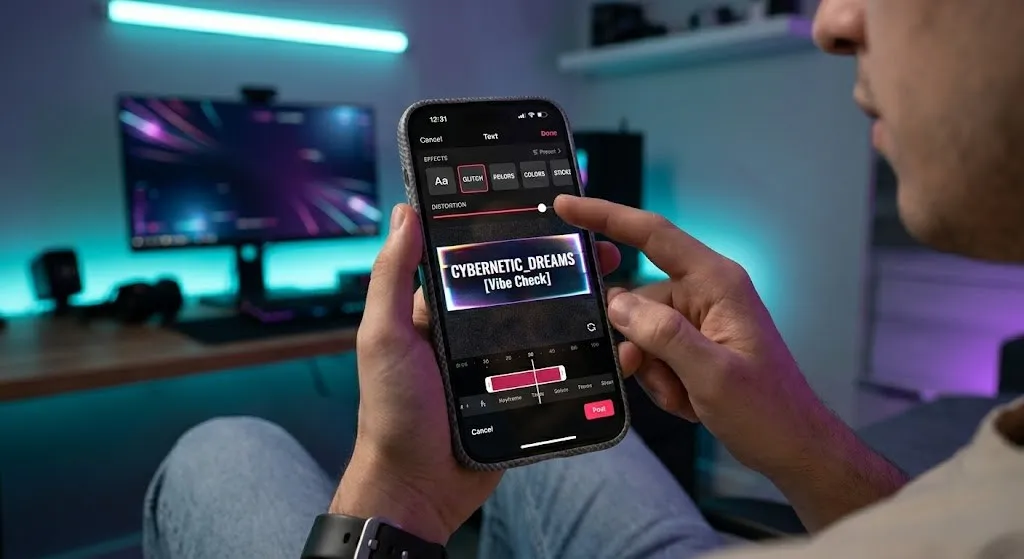 Glitch-Text direkt in TikTok erstellen