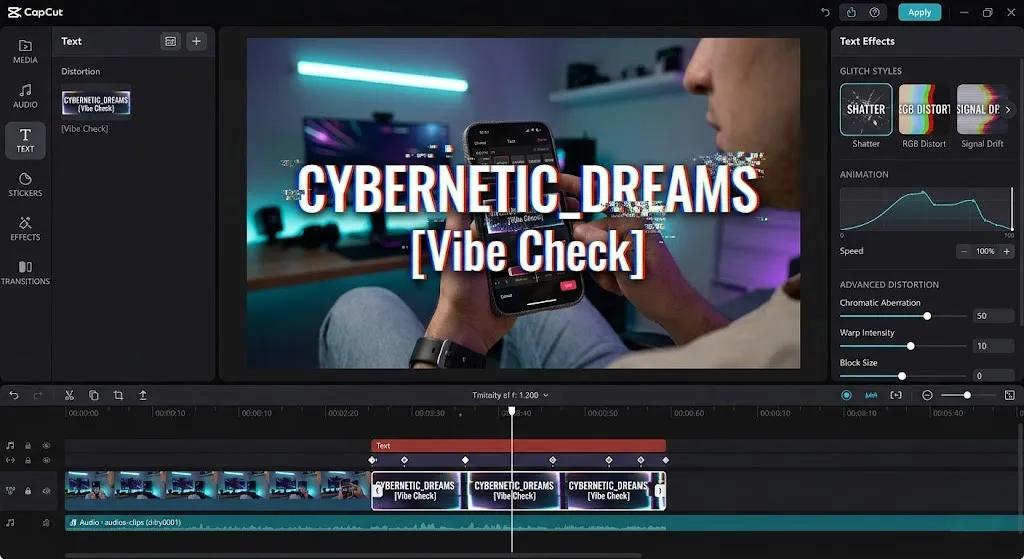 Glitch-Text mit CapCut – für den professionellen Look